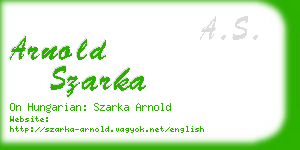 arnold szarka business card
